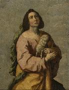Francisco de Zurbaran Saint Agnes painting